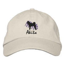 Scribbled Akita Embroidered Baseball Caps