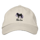 Scribbled Akita embroidered hats