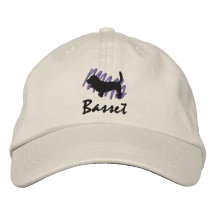Scribbled Basset Embroidered Baseball Caps