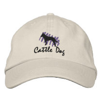 Scribbled Cattle Dog Embroidered Hats