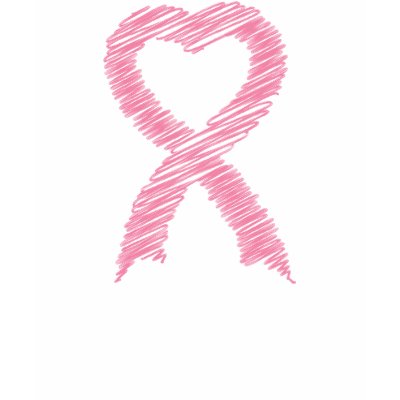 Scribbled Pink Ribbon Heart T-Shirt T-Shirt by pinkribbonshirts