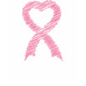 Scribbled Pink Ribbon Heart Women's T-Shirt