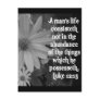 SCRIPTURE LUKE 12:15 POST CARD