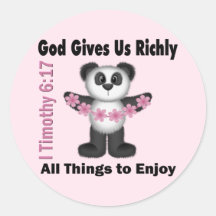 Scripture Panda Bear Sticker