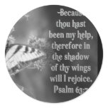 SCRIPTURE PSALM 63:7 W/ BUTTERFLIES stickers