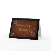 Scroll Leaf Personalised Birthday Greeting Card
