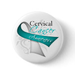 Scroll Ribbon Cervical Cancer Awareness buttons