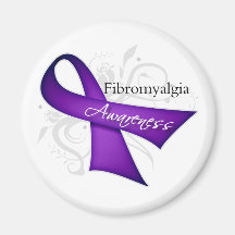 Scroll Ribbon - Fibromyalgia Awareness Magnets