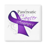 Scroll Ribbon Pancreatic Cancer Awareness magnets