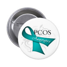 Scroll Ribbon -PCOS Awareness Pin