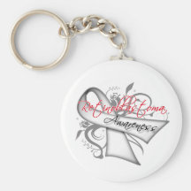 Scroll Ribbon Retinoblastoma Awareness Keychains