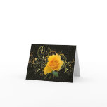 Scrolled Yellow Rose Note Card