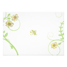 Scrolling Vines and Flowers Wedding Invitation
