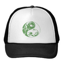 Scrolling Yin & Yang (green) Trucker Hat