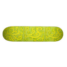 Scrolls of Green and Gold Skate Board Decks