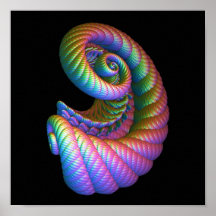 Scrollwork Rainbow Cornucopia Print