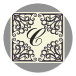 Scrollwork Sticker Personalised Initial