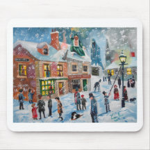 Scrooge A Christmas Carol winter snow scene ghosts Mouse Pads