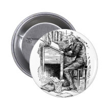 Scrooge at His Desk Pinback Button