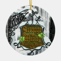 Scrooge&MarleySignScene Christmas Tree Ornaments