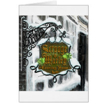Scrooge&MarleySignScene Greeting Card
