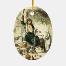 Scrooge & Spirit of Christmas Present - Ornament