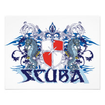 SCUBA CREST PERSONALIZED INVITES