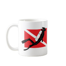 SCUBA Dive Flag With Male SCUBA Diver Coffee Mug