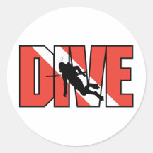 SCUBA Dive Round Sticker