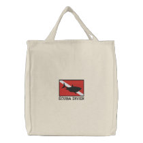 SCUBA Diver Down Flag Embroidered Bag