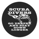 Scuba Divers Go Deeper Black stickers