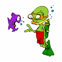 Scuba Diving Alien Photo Cut Outs