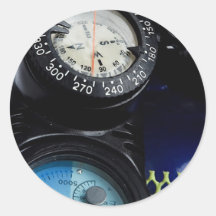 Scuba Diving Gear Round Sticker