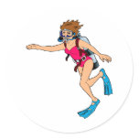 Scuba lady stickers