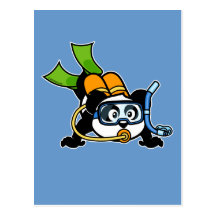 Scuba Panda Postcard