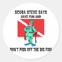 SCUBA Steve Round Sticker