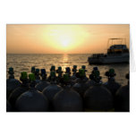 Scuba Tanks and Dive Boat Blank Greeting Card