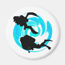 SCUBA THREE TANKS FRIDGE MAGNETS