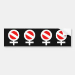 Scuba Woman Bumper Stickers