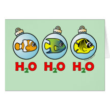 Scubadorable H2O H2O H2O Greeting Cards