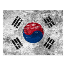 Scuffed and Worn South Korean Flag Postcards