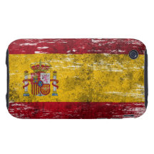 Scuffed and Worn Spanish Flag Tough iPhone 3 Cases