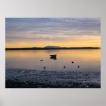 Sea Birds and Boat Print