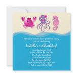 Sea Creatures Girl Birthday Invitation