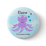 SEA CRITTERS OCTOPUS NAME TAG Personalised Button