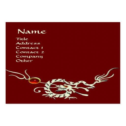 SEA DRAGON 2 RUBY MONOGRAM   white red Business Cards