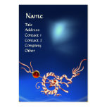 SEA DRAGON 2 TOPAZ MONOGRAM blue white red Business Card Templates