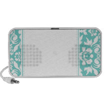 Sea green floral design speakers