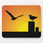 Sea Gulls At Sunset Mouse Pads