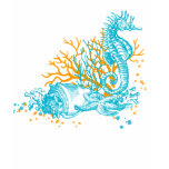Sea-horse and Corals t-shirts